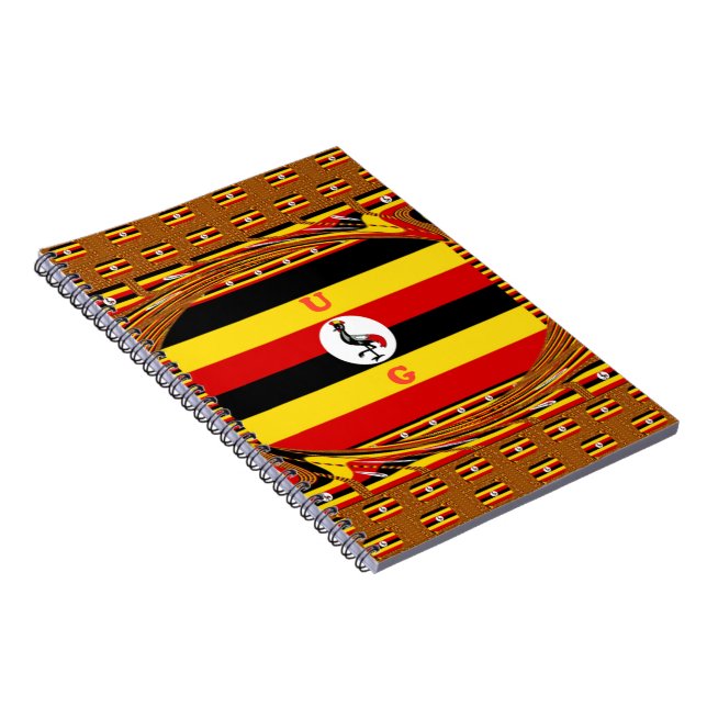 Cuaderno Vibrante arte inspirado en la bandera de Uganda (Lado Derecho)