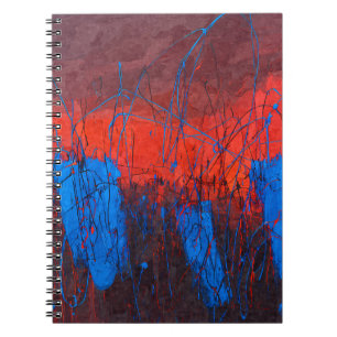 Cuaderno Vibrante Blue Red Sunset Abstract Driss