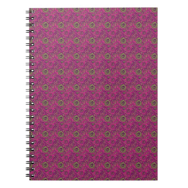 Cuaderno Vibrante estampado psicodélico de los 60 en estilo (Frente)
