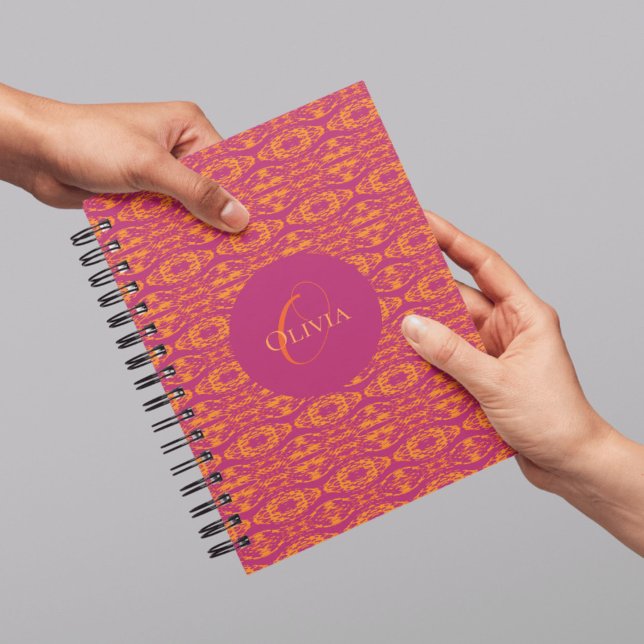 Cuaderno Vibrante morado Naranja étnico mosaico geométrico (Subido por el creador)
