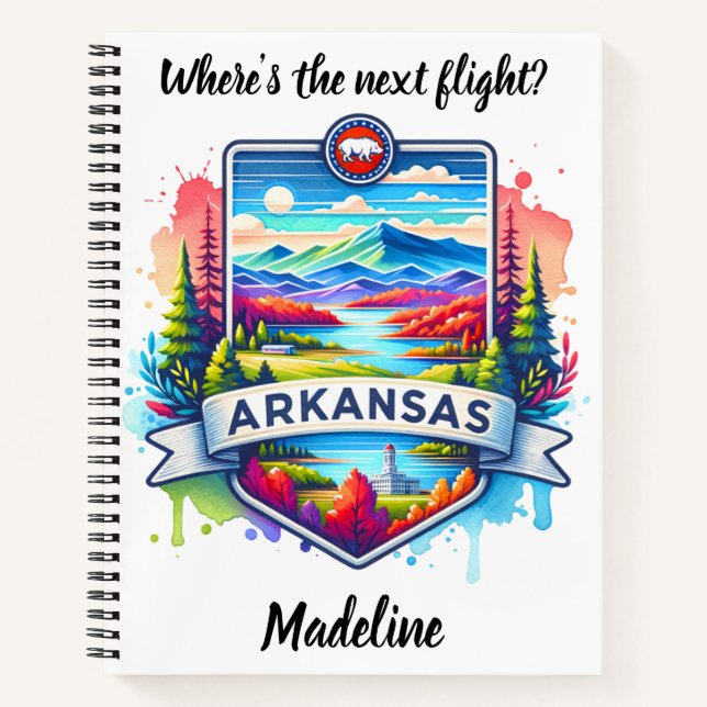 Cuaderno Vibrante Paisaje de montaña otoñal de Arkansas (Anverso)