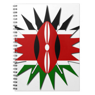 Cuaderno Vibrante patrón de bandera keniana: Un arte de 18