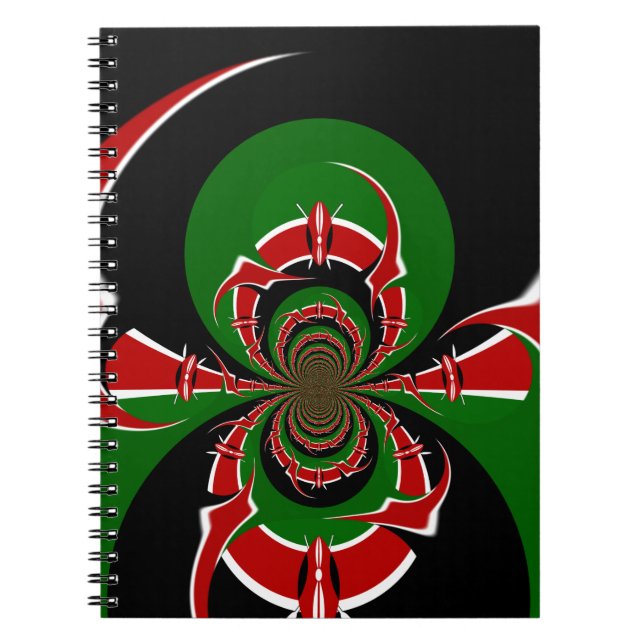 Cuaderno Vibrante patrón de bandera keniana: Un arte podero (Frente)