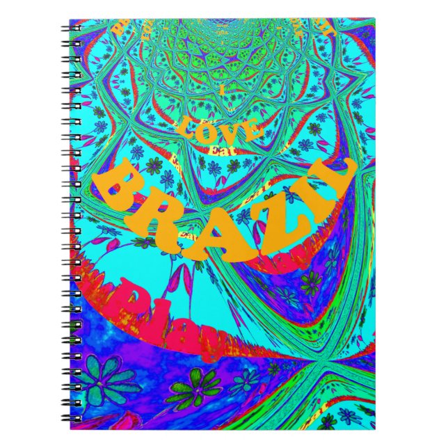 Cuaderno Vibrante patrón floral: tributo brasileño come amo (Frente)