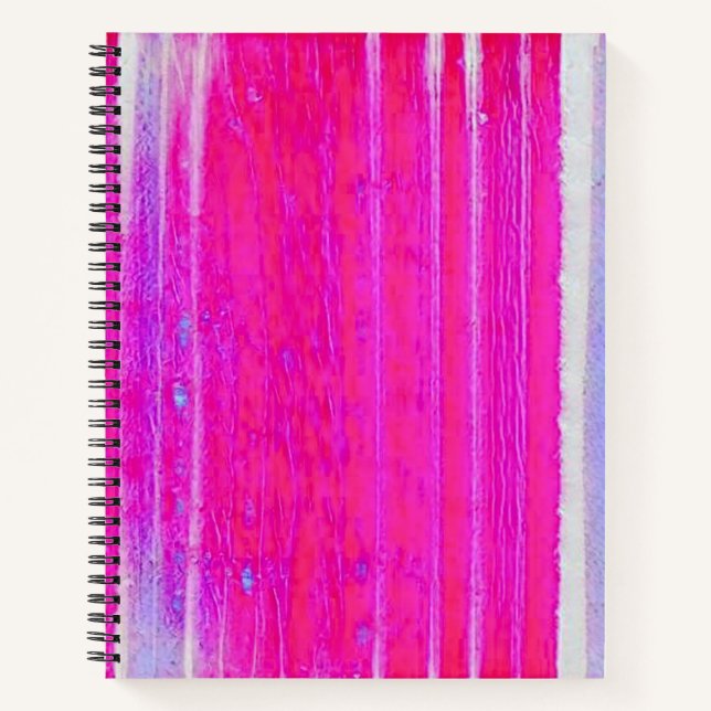Cuaderno Vibrante Resumen de rayas rosadas y moradas arte (Anverso)