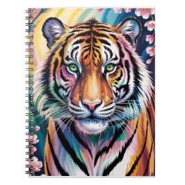 Cuaderno Vibrante retrato del tigre de fantasía | Exótico