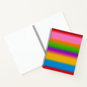 Cuaderno Vibrantes rayas de gradiente de arcoíris multicolo