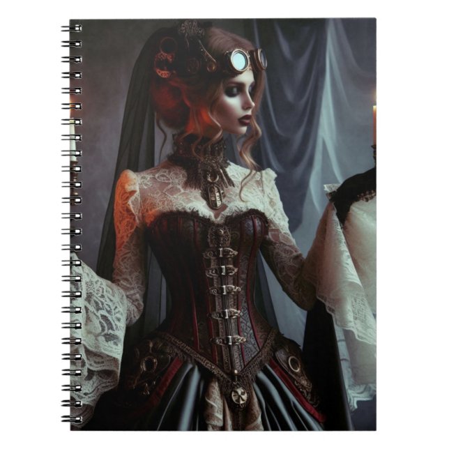 Cuaderno Victoria Gothic Steampunk Elegant Lady (Frente)
