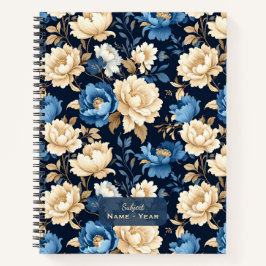 Cuaderno Victorian Flowers Blue