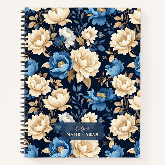 Cuaderno Victorian Flowers Blue (Anverso)