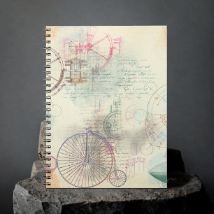 Cuaderno Victorian Steampunk Grunge Pastel de acuarela