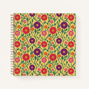 Cuaderno Vid floral de mediados de siglo Guirnalda de jar