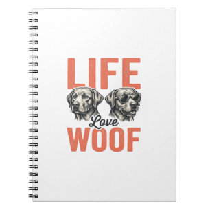Cuaderno Vida Antigua Amor Ladra Diseño Gráfico de Perro_1