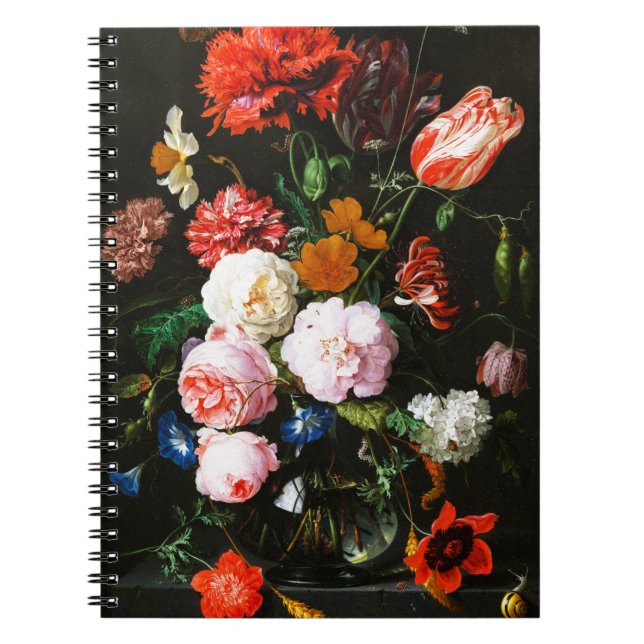 Cuaderno Vida con flores en un clásico de vasos de vidrio (Frente)