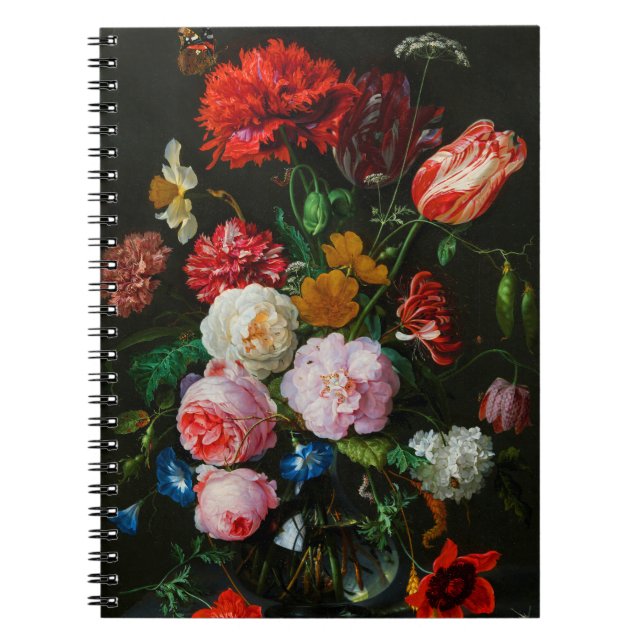 Cuaderno Vida con flores en una bolsa de vidrio (Frente)