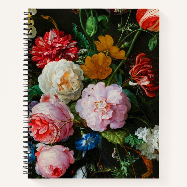 Cuaderno Vida con flores en una bolsa de vidrio (Anverso)