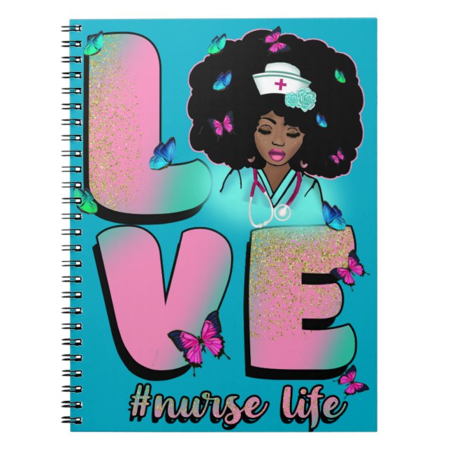Cuaderno Vida de enfermero negro rn cna escuela de enfermer (Frente)