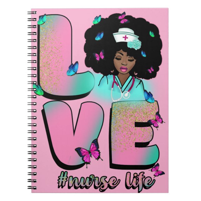 Cuaderno Vida de enfermero negro rn cna escuela de enfermer (Frente)