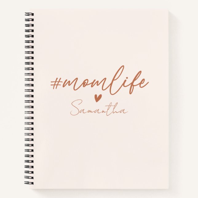 Cuaderno Vida de mamá - Diseño de encanto rústico (Anverso)