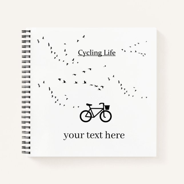 Cuaderno Vida en bicicleta, libre como ave (Anverso)