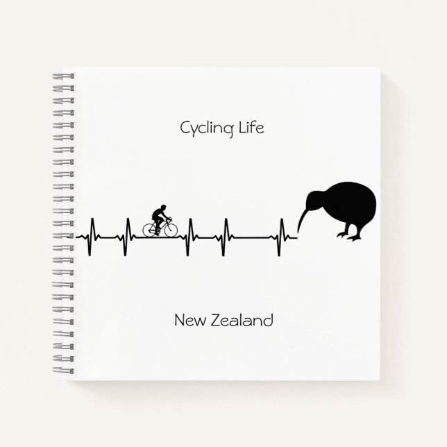 Cuaderno Vida en bicicleta, personalizable de Nueva Zelanda (Anverso)