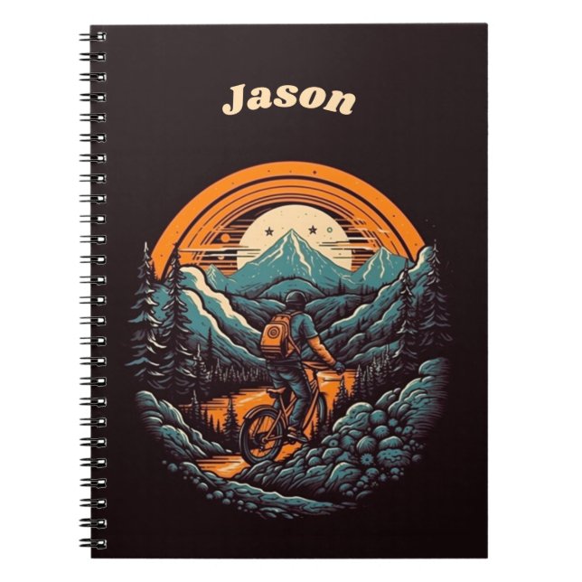 Cuaderno Vida en bicicleta, personalizable retro (Frente)