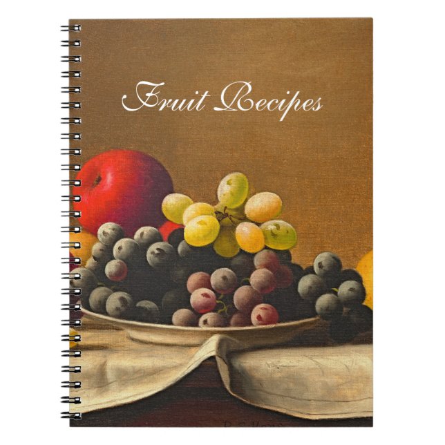 Cuaderno Vida, manzanas, uvas, recetas de frutas (Frente)