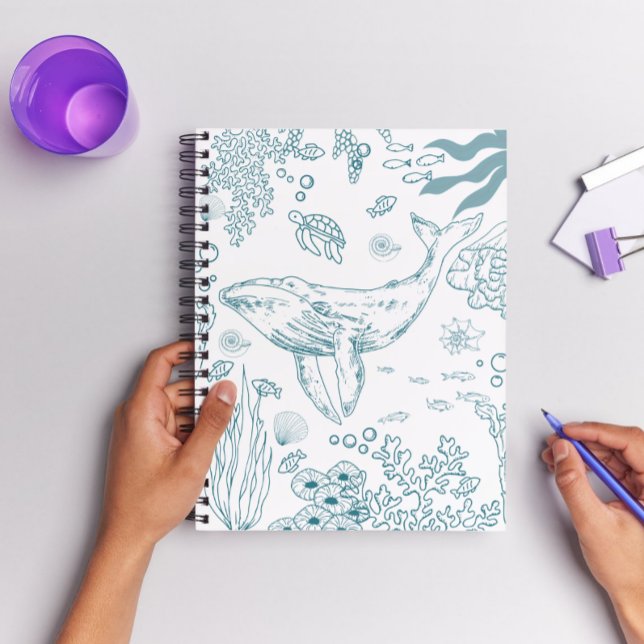 Cuaderno Vida Marina Dibujada a Mano (Hand-drawn Marine Life Notebook. )