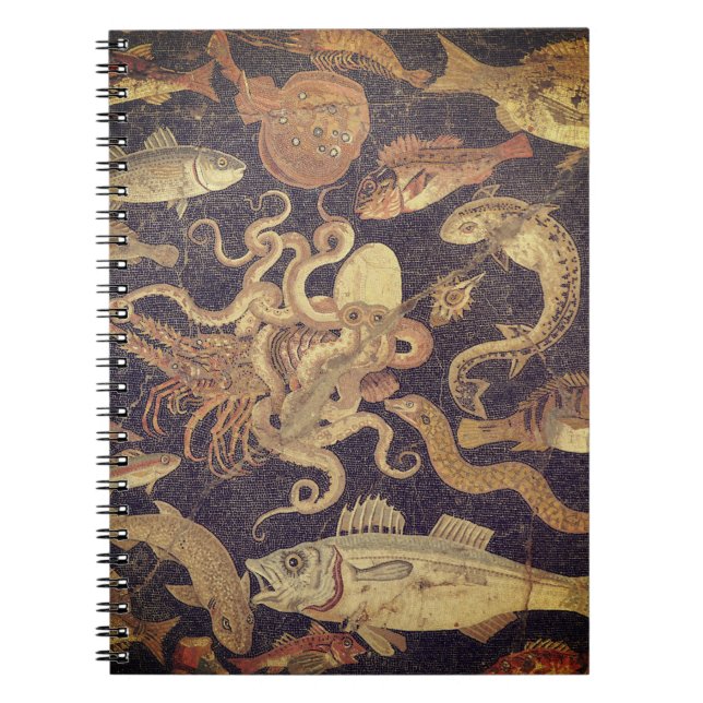 Cuaderno Vida marina, mosaico de Pompeya (Frente)