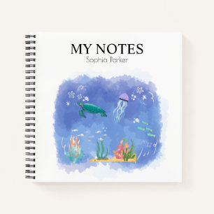 Cuaderno Vida marina personalizada