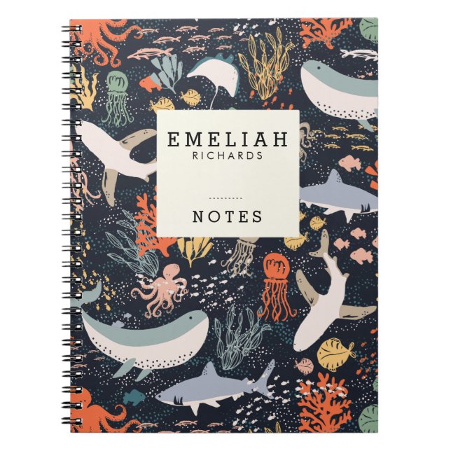 Cuaderno Vida marina personalizada del | (Frente)