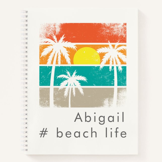 Cuaderno Vida Retro Beach Life, Silhouette blanca (Anverso)