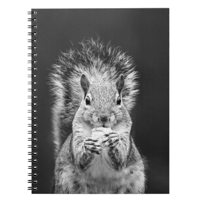Cuaderno Vida salvaje de la ardilla pura Fotografía en blan (Frente)