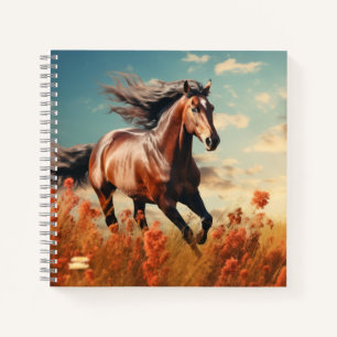 Cuaderno Vida silvestre de animales de caballo Arte mural c
