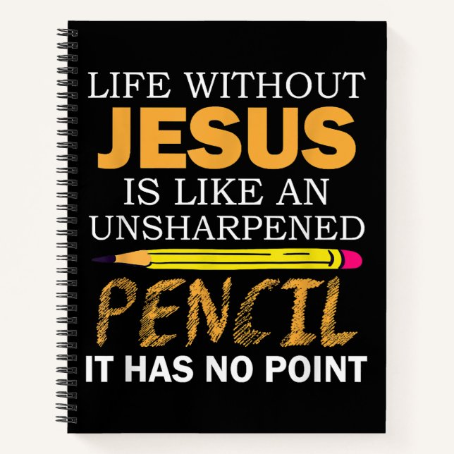 Cuaderno Vida Sin Jesús Divertido Cristiano Religioso Fe (Anverso)