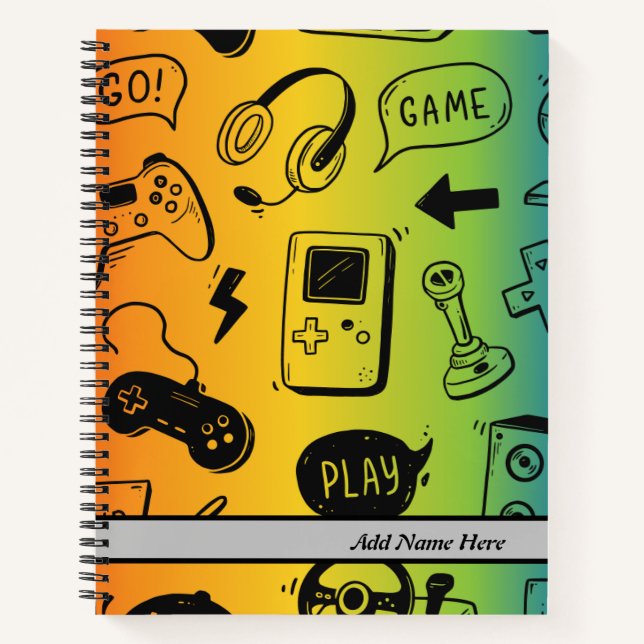 Cuaderno Videojuego, bloc de notas en espiral colorido (Anverso)