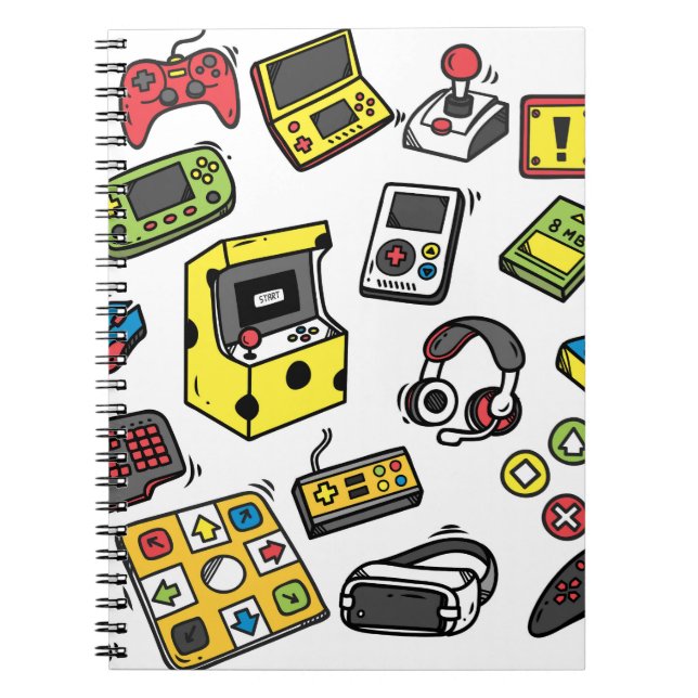 Cuaderno Videojuego, conjunto de doodle (Frente)