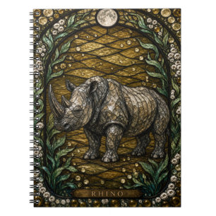 Cuaderno Vidriera iluminada de bebedero de rinoceronte