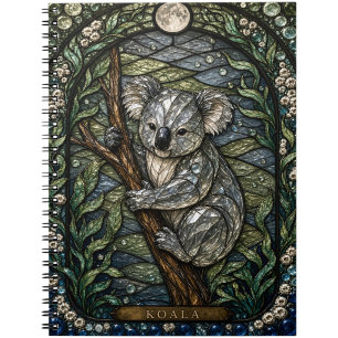 Cuaderno Vidriera Iluminada de Koala en Doscuro Dosel Alto