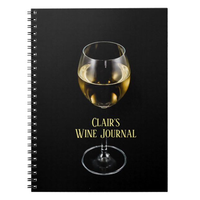 Cuaderno Vidrio blanco/Diario de vino personalizado (Frente)