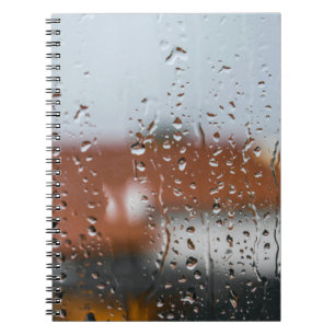 Cuaderno Vidrio con gotas de lluvia