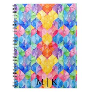 Cuaderno Vidrio con manchas de arco iris acuático