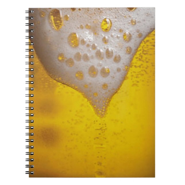 Cuaderno Vidrio de cerveza con burbujas y espuma (Frente)