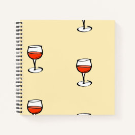 Cuaderno Vidrio de vino sobre naranja