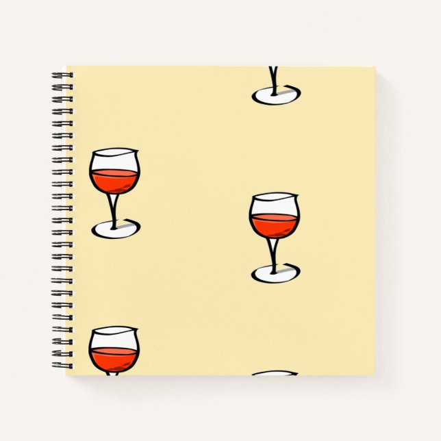 Cuaderno Vidrio de vino sobre naranja (Anverso)