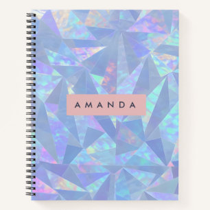 Cuaderno Vidrio iridiscente holográfico personalizado