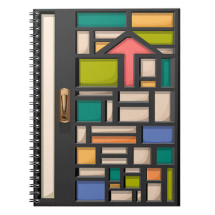 Cuaderno vidrio manchado de puerta