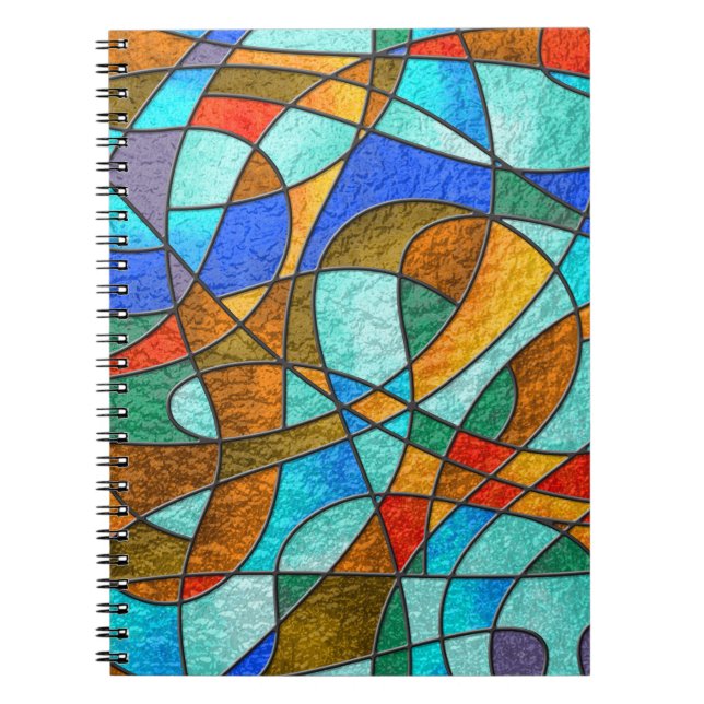 Cuaderno Vidrio manchado: dibujo colorido abstracto. (Frente)