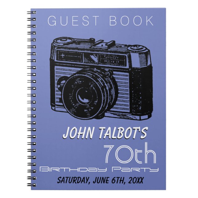 Cuaderno Vieja Cámara 70 cumpleaños fiesta de invitado 2 (Frente)