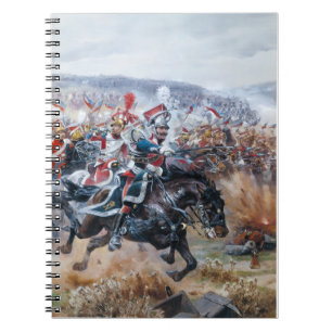 Cuaderno Vieja escena napoleónica de la batalla pintando Le